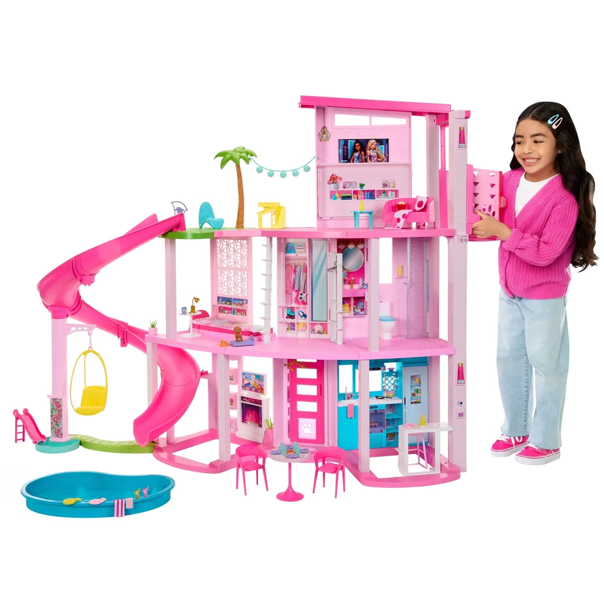 1787776610_wC4A6Flt Basen Party z 3-Story zjezdzalnia Playset, 75+ elementow i Pet-friendly Features