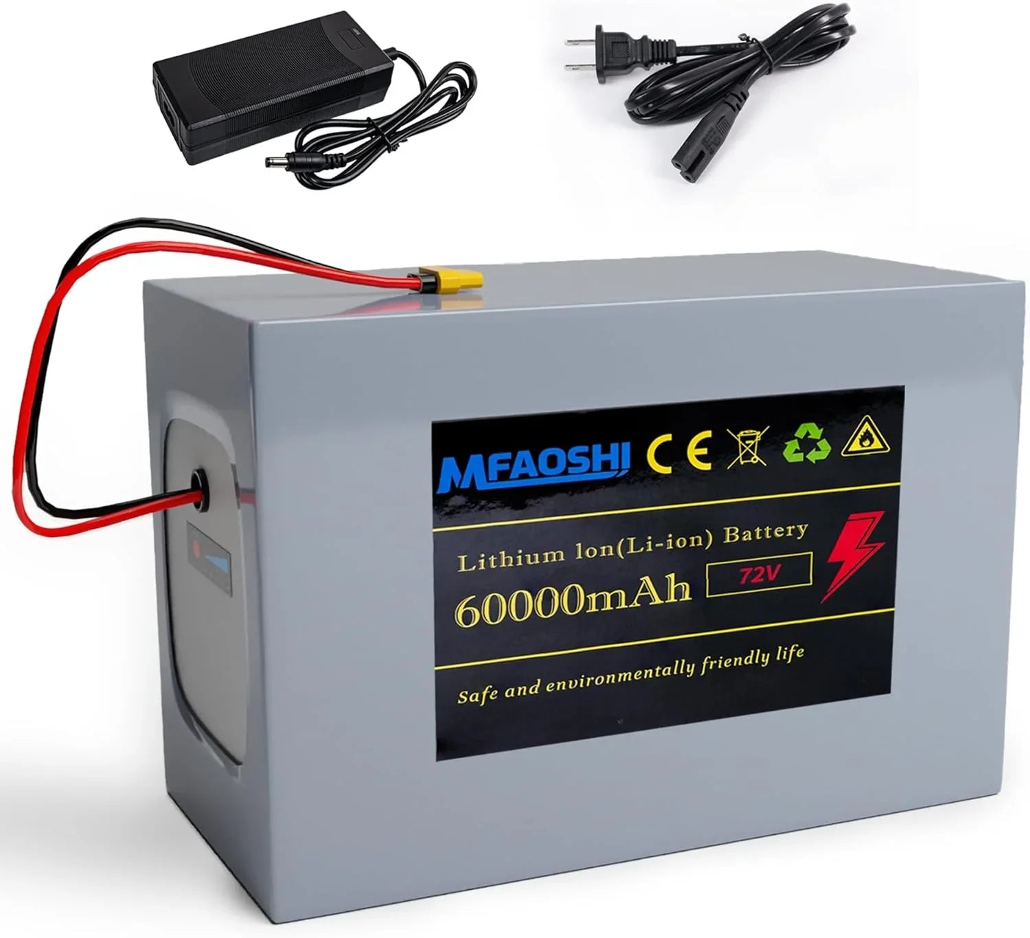 1787776761_kUCehs1r 72V 60Ah Lithium E-bike z LED akumulator, XT90 Connector