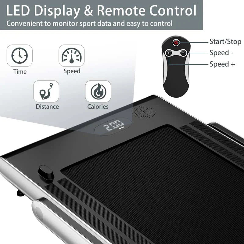 1ff5c9964edd47fb196890f3c5bf272a91ee1555358ef72c8d282dbec571c473 Treadmill - 2.5HP 2-in-1 Folding Under Desk, Featuring Speaker APP Remote Control - Portable Walking Jogging Machine for Home Gym Office