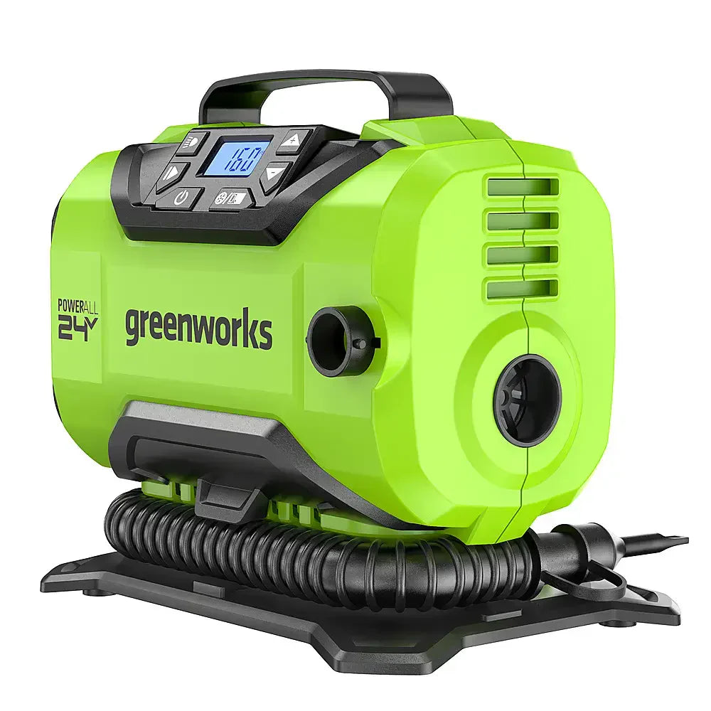 28b451c9dd4b9d11417172ef79b9e741fc0da9e38cdbe179fe5d6cb3b4c0f7fb Inflator - 24 Volt Battery Powered 160-PSI, Featuring 2.0 Ah USB-C Battery and Charger - Green Finish