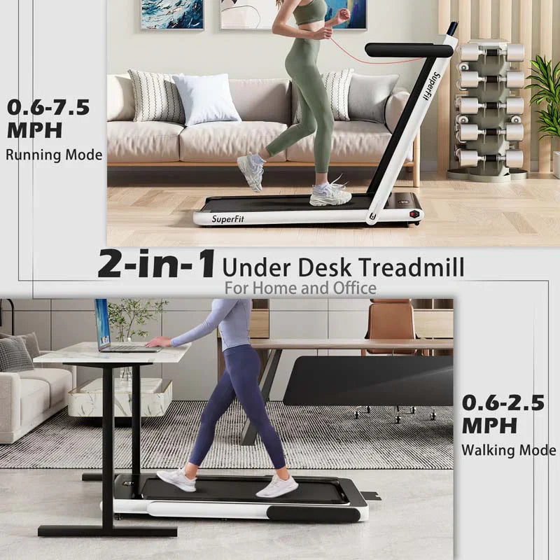 2ae56d87f51e22fa679549fcbf047d35e6e7f26014dec571df3343045ae86562 Treadmill - 2.5HP 2-in-1 Folding Under Desk, Featuring Speaker APP Remote Control - Portable Walking Jogging Machine for Home Gym Office
