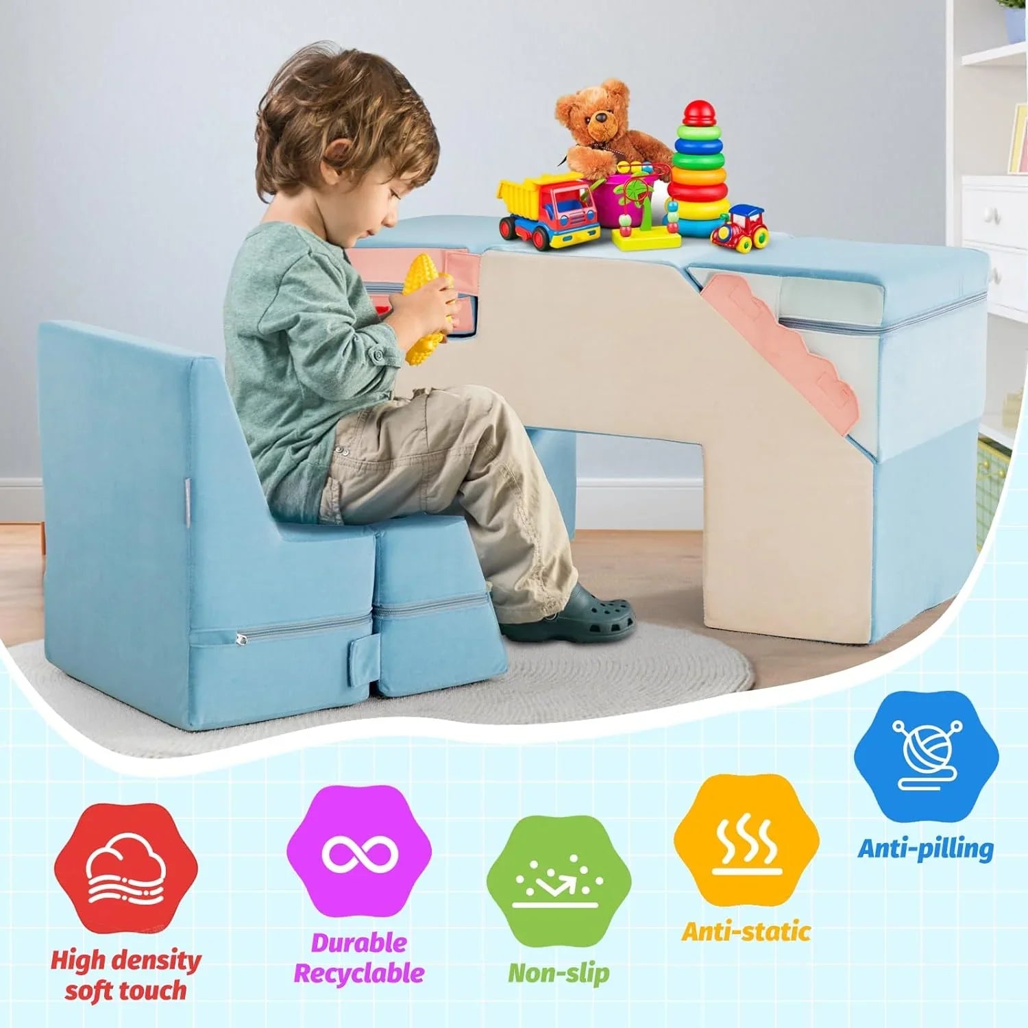 30a95c6285d0c40a47603cd7672fd425cae15f5e3f5ec39eb3fa85f3f63f2695 4 w 1 Toddler Foam Climbing Blocks z wewnętrzny miękki Climbing i Crawling Toys