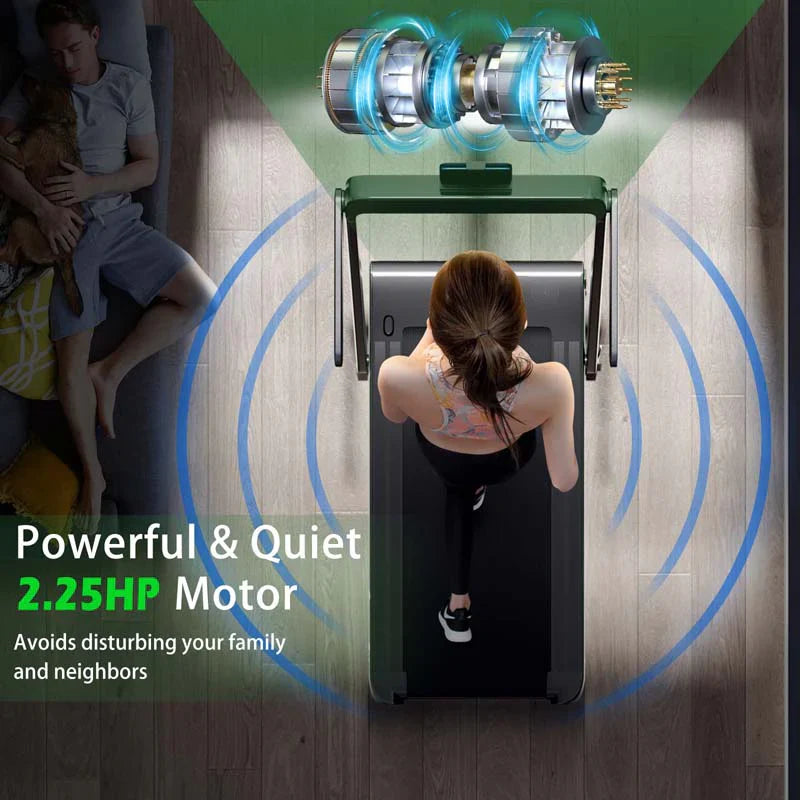 3999303c9285a2aa7d2a0cfd9cfb82c994c79322de557af32b8b61c6b82db14c Treadmill - 2.5HP 2-in-1 Folding Under Desk, Featuring Speaker APP Remote Control - Portable Walking Jogging Machine for Home Gym Office
