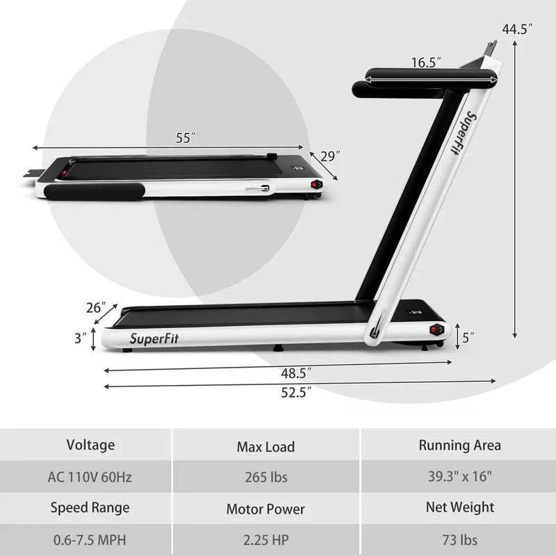 39a999af06757297c665a3477a821762c9ce2306327ef2de9798b5f59a0ce6d6 Treadmill - 2.5HP 2-in-1 Folding Under Desk, Featuring Speaker APP Remote Control - Portable Walking Jogging Machine for Home Gym Office