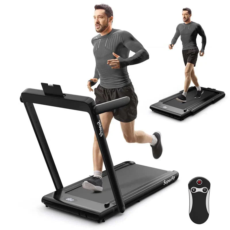 483271d90ddf7258573dfbe4498d9c8a431c59f00f68378a99a16b46d7888a9d Treadmill - 2.5HP 2-in-1 Folding Under Desk, Featuring Speaker APP Remote Control - Portable Walking Jogging Machine for Home Gym Office