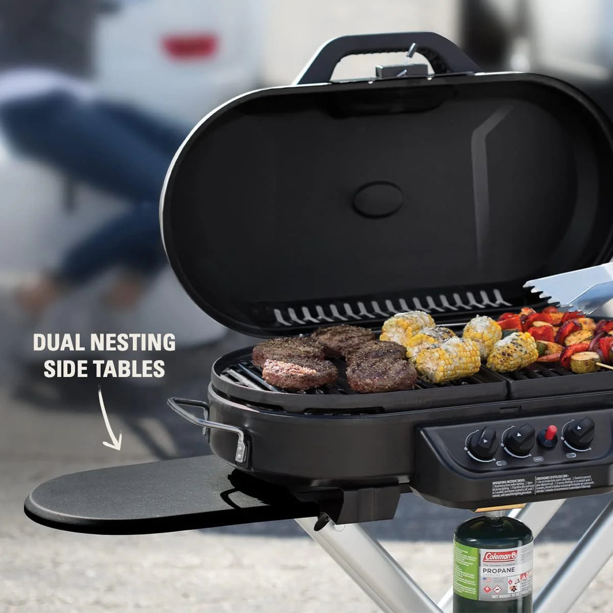 4cdc591e5a62bbff5bda824b241ae2f123e527ee7c01e6b0f92c4e6041c11b8c Grill - Portable Stand-up Propane, Featuring 3 Adjustable Burners and Instastart Ignition - 20, 000 Btus of Power for Outdoor Cooking