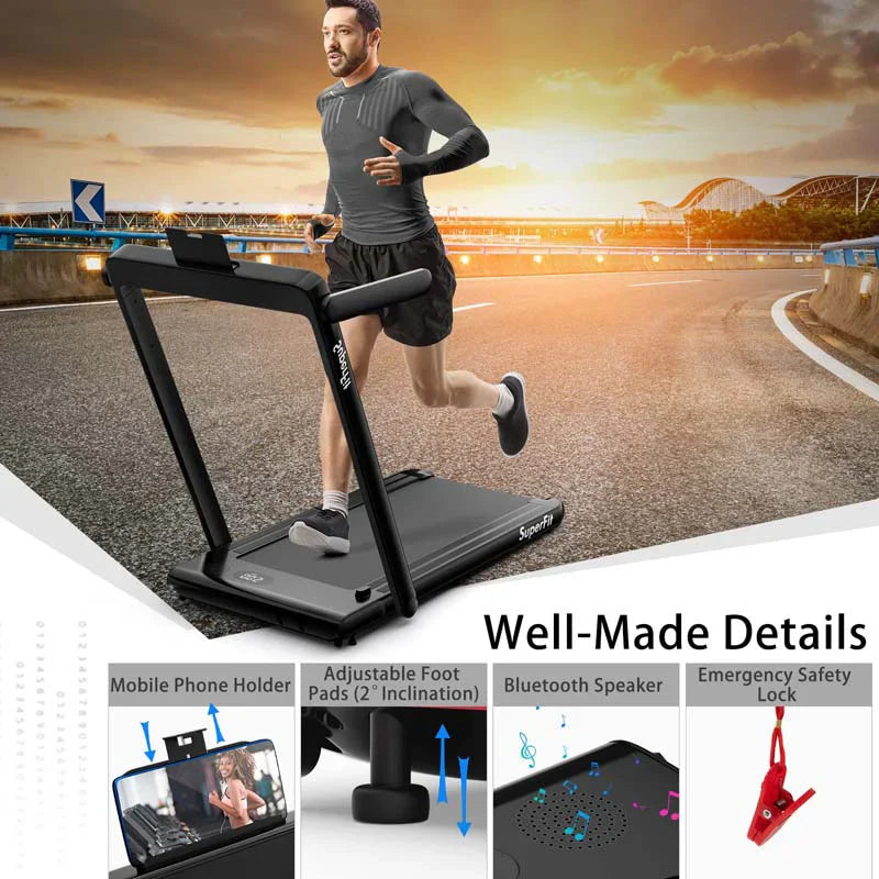 6024e1866390b0b3e92dec2cf8b5b52e15426db41518db2176513e80fe4c17db Treadmill - 2.5HP 2-in-1 Folding Under Desk, Featuring Speaker APP Remote Control - Portable Walking Jogging Machine for Home Gym Office