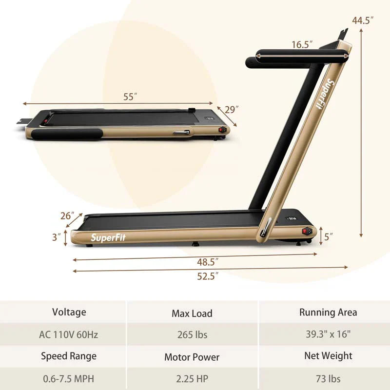 6054bf7e8242b74382689a137425022e58c6f4ce0a1ec034ec2b9758f5985a06 Treadmill - 2.5HP 2-in-1 Folding Under Desk, Featuring Speaker APP Remote Control - Portable Walking Jogging Machine for Home Gym Office