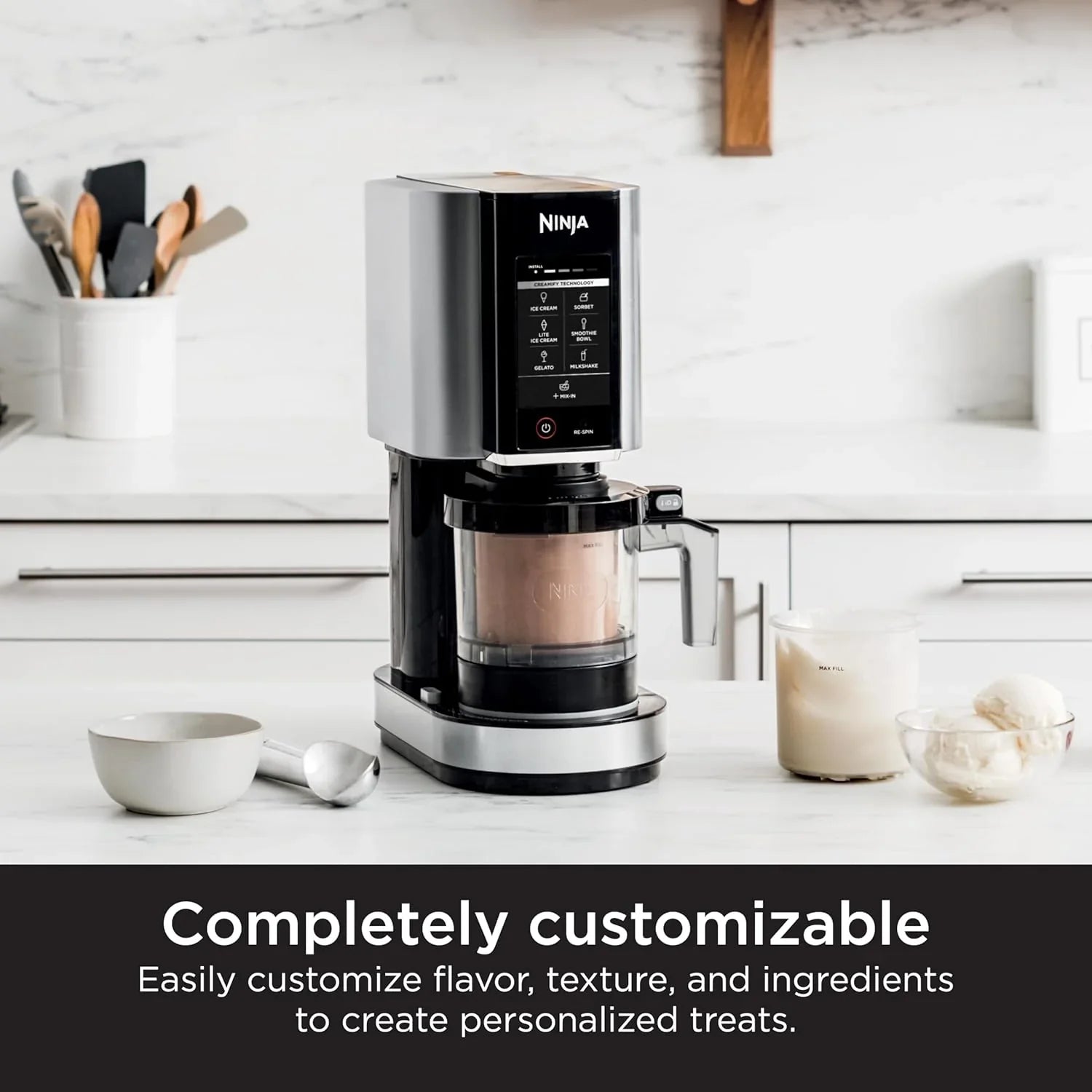 65b9aadf04ecaf91d5ef4e57dfb0f585906b9a027b4b408d59a8ada2b4195d44 Ice Cream Maker - NC301 Creami - Designed for Gelato, Mix-ins, Milkshakes, Sorbet, Smoothie Bowls and More, 7 One-touch Programs, With (2) Pint Containers