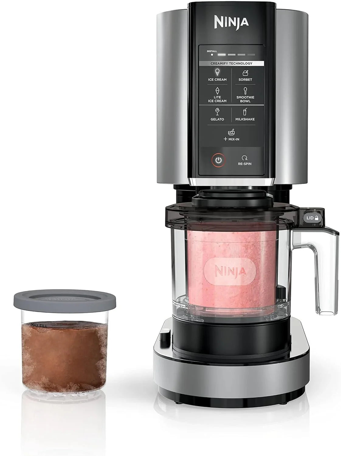 Ice Cream Maker - NC301 Creami - Designed for Gelato, Mix-ins, Milkshakes, Sorbet, Smoothie Bowls and More, 7 One-touch Programs, With (2) Pint Containers
