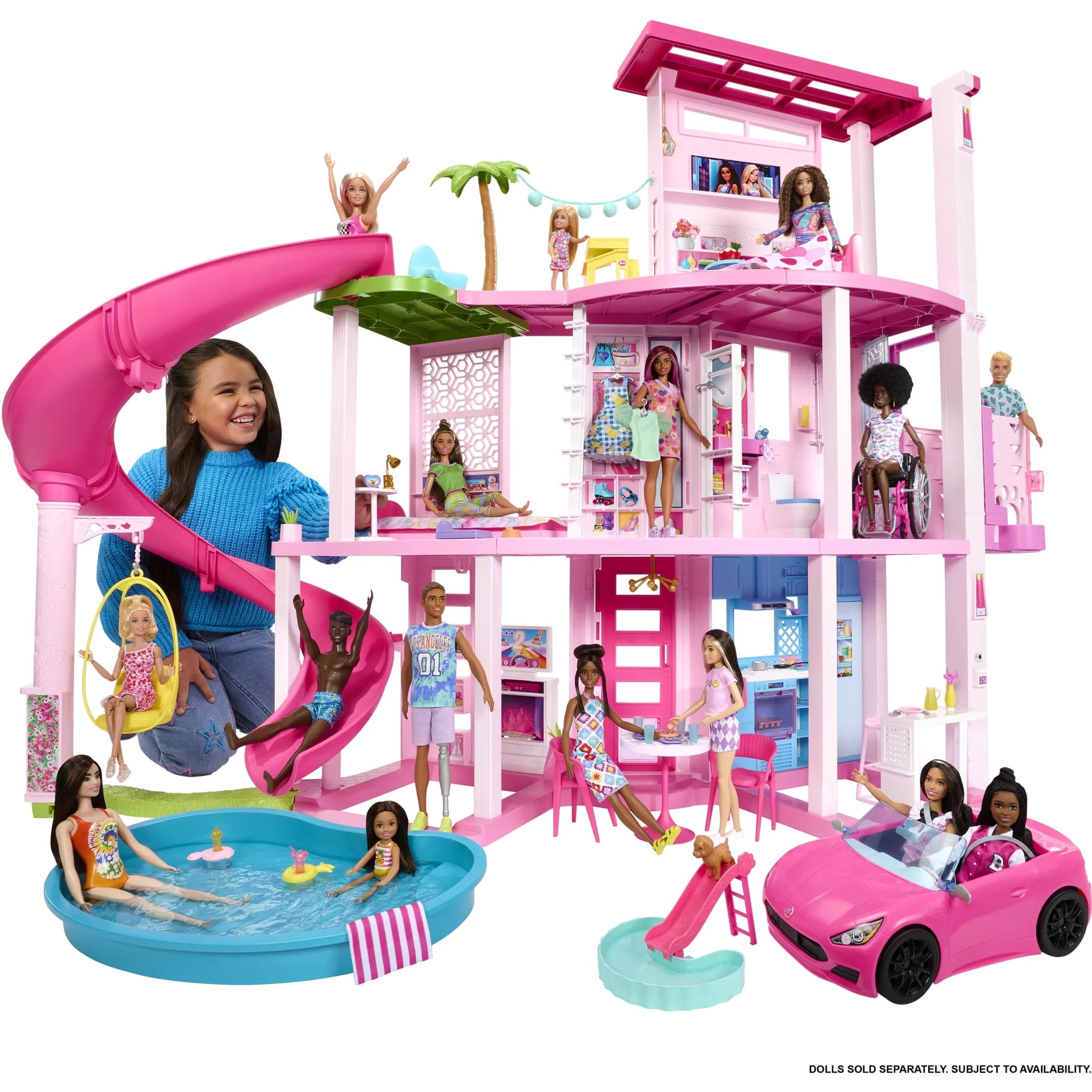 79630d6069e732d15c35681b1daed1a1bc788305fb7e78181c3caae5a24238f4 Basen Party z 3-Story zjezdzalnia Playset, 75+ elementow i Pet-friendly Features