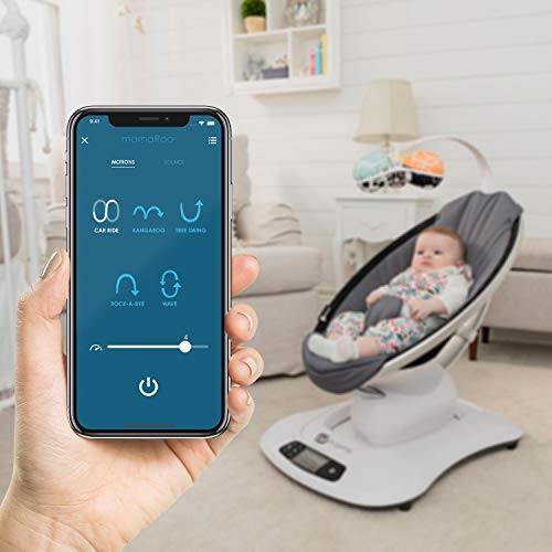 86116ea5b4cd3243307edd81cf3a5390cd07b710cc68c0c677a4584913aad80d Mamaroo 4 Multi-motion dziecięcy huśtawka z Bluetooth dziecięcy Rocker z 5 Unique Motions