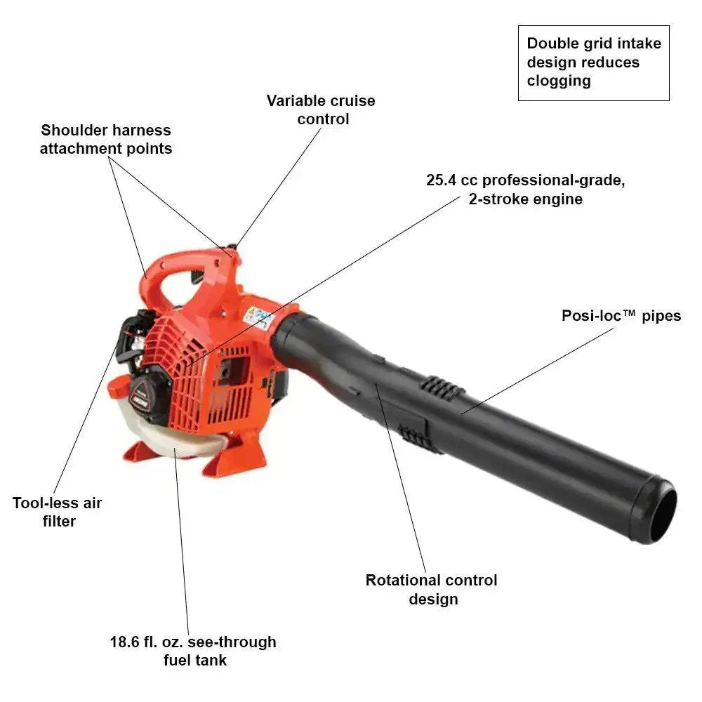 Dmuchawa do lisci, 170 Mph 453 CFM 25.4 Cc gazowy 2-Stroke Cycle Handheld