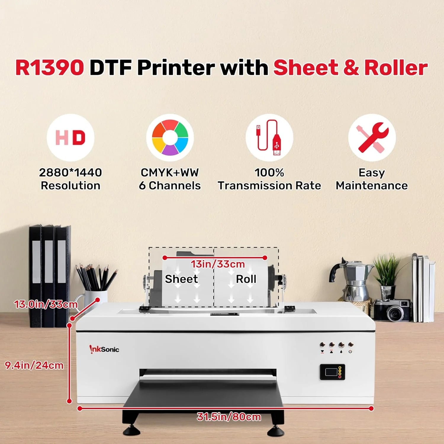 R1390 A3 DTF z piekarnik drukarka, T-shirt Printing zestaw