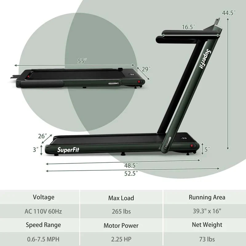 8d0e3bcd92de78ef4de01707a0fed0d3d06469160b1e182d69230aec3c21d781 Treadmill - 2.5HP 2-in-1 Folding Under Desk, Featuring Speaker APP Remote Control - Portable Walking Jogging Machine for Home Gym Office