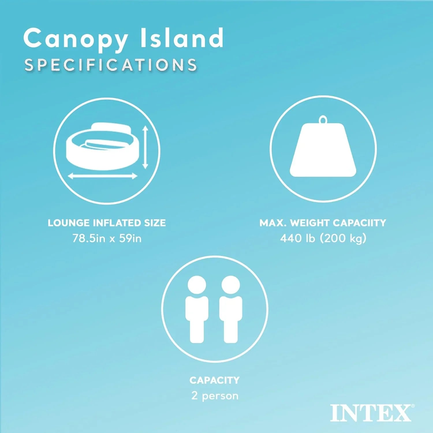 8f27868a3500a755670ac68bdda6aaf144bd3f8105e1ce3d9c65a8ffe1cbfb40 Canopy - 58292EP, Island Inflatable Pool Float - Comfortable Lounge Surface Built-in Cup Holders Detachable Sunshade 440lb Max Weight Capacity 78.5-inch X 59-inch