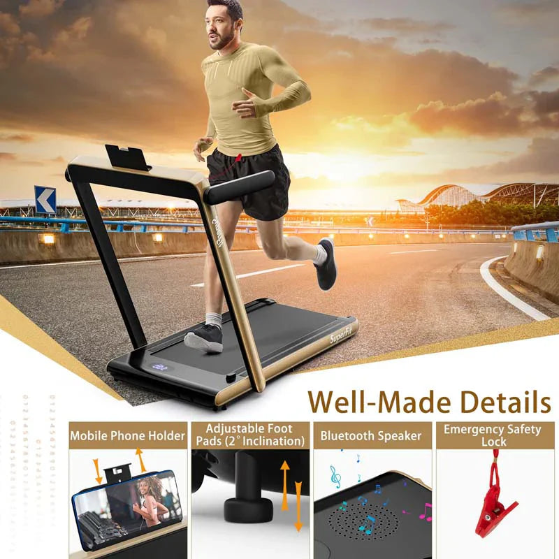 92422c087e3076ade32a0428d6c185a6dab9242acf5703430809ffd9fceef51f Treadmill - 2.5HP 2-in-1 Folding Under Desk, Featuring Speaker APP Remote Control - Portable Walking Jogging Machine for Home Gym Office