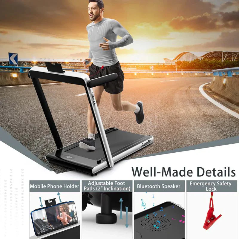 98e1978808a765e81a9fd526bf5a6230a79562fd09d437b7719d147675aef112 Treadmill - 2.5HP 2-in-1 Folding Under Desk, Featuring Speaker APP Remote Control - Portable Walking Jogging Machine for Home Gym Office