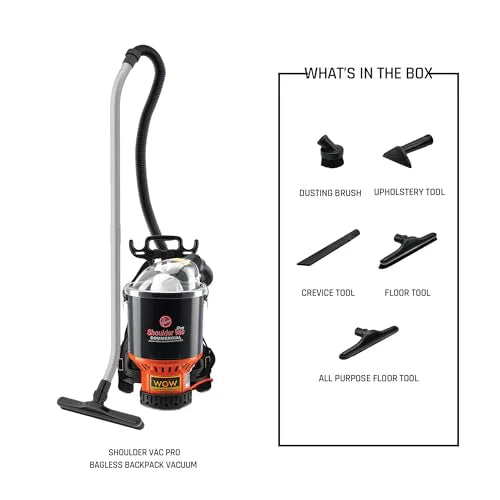 a5995763e407ca067eb3926dc3194cff9fabeb23c44912da551db65738b49959 Vacuum Cleaner - Commercial Shoulder Vac Pro Backpack Bagged - Featuring HEPA Media Filter, Lightweight with Extra Long Cord, Chiropractic Design