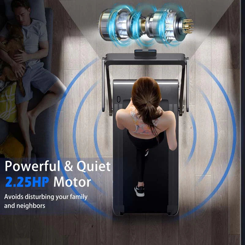 a7d24fe83e12f4dfbfceaa4cb5699d75fe21f8951b09f1fefe8d33bb7f9cfde7 Treadmill - 2.5HP 2-in-1 Folding Under Desk, Featuring Speaker APP Remote Control - Portable Walking Jogging Machine for Home Gym Office
