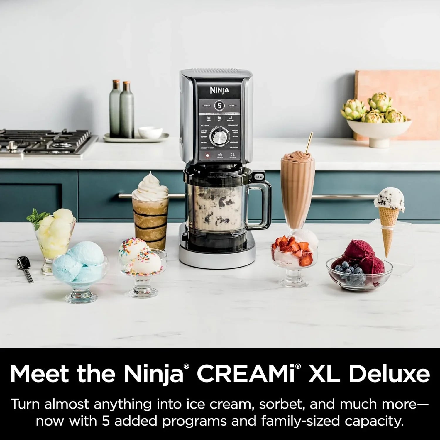 a95c5533b30f960fcecbe5e1e6ab4f03b99cb0a76410e103c6a99abc74095207 Ice Cream Maker - NC301 Creami - Designed for Gelato, Mix-ins, Milkshakes, Sorbet, Smoothie Bowls and More, 7 One-touch Programs, With (2) Pint Containers