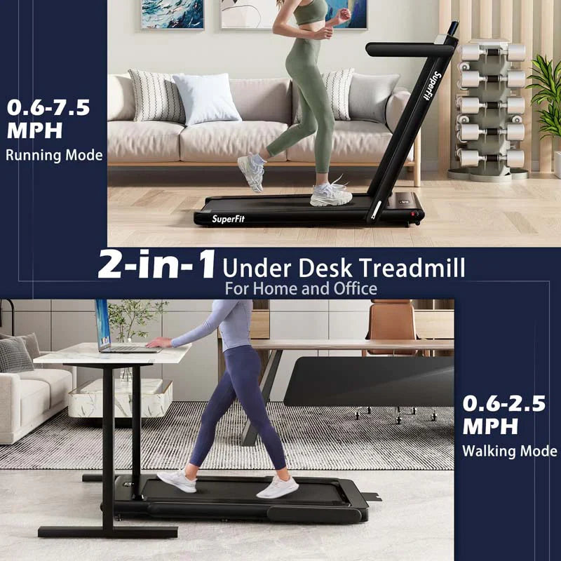 ab97ba698719c73d94cd411de279c259de8d461eca011109ada4e2ead0593dea Treadmill - 2.5HP 2-in-1 Folding Under Desk, Featuring Speaker APP Remote Control - Portable Walking Jogging Machine for Home Gym Office