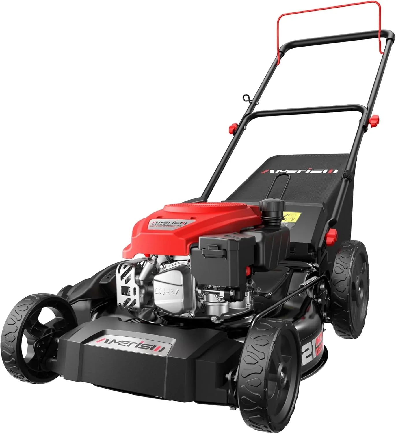 b0d88aed20b744ecf01ef05d61ce40eb11566d2330d41722346c7bb82a69ca4d Lawn Mower - 21-inch Steel Deck Gas - Heavy-duty 3-in-1 Push Mower, 144cc 4-Stroke Engine, 6-Position Height Adjustment, Large 1.4 Bushel Grass Catcher