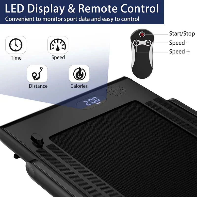 b54521a5141cf22d884a13728b84d7bcafaf4a83ac2ee31e1cd64bbec5082410 Treadmill - 2.5HP 2-in-1 Folding Under Desk, Featuring Speaker APP Remote Control - Portable Walking Jogging Machine for Home Gym Office