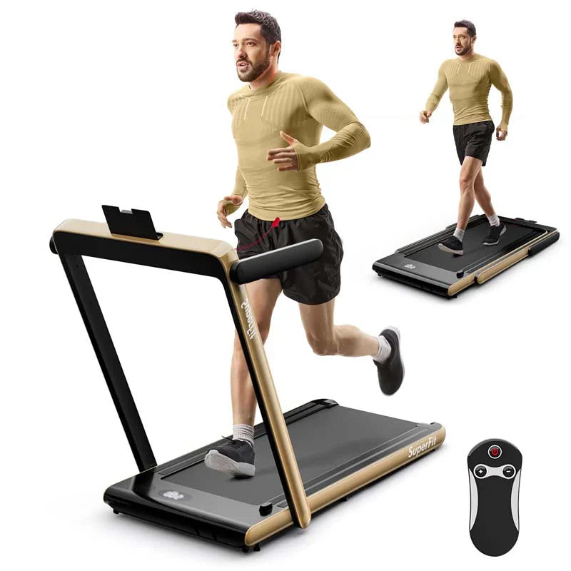 b9136948f86262debdb66e73934a994baa07850b7fb051d2613036f693e91660 Treadmill - 2.5HP 2-in-1 Folding Under Desk, Featuring Speaker APP Remote Control - Portable Walking Jogging Machine for Home Gym Office