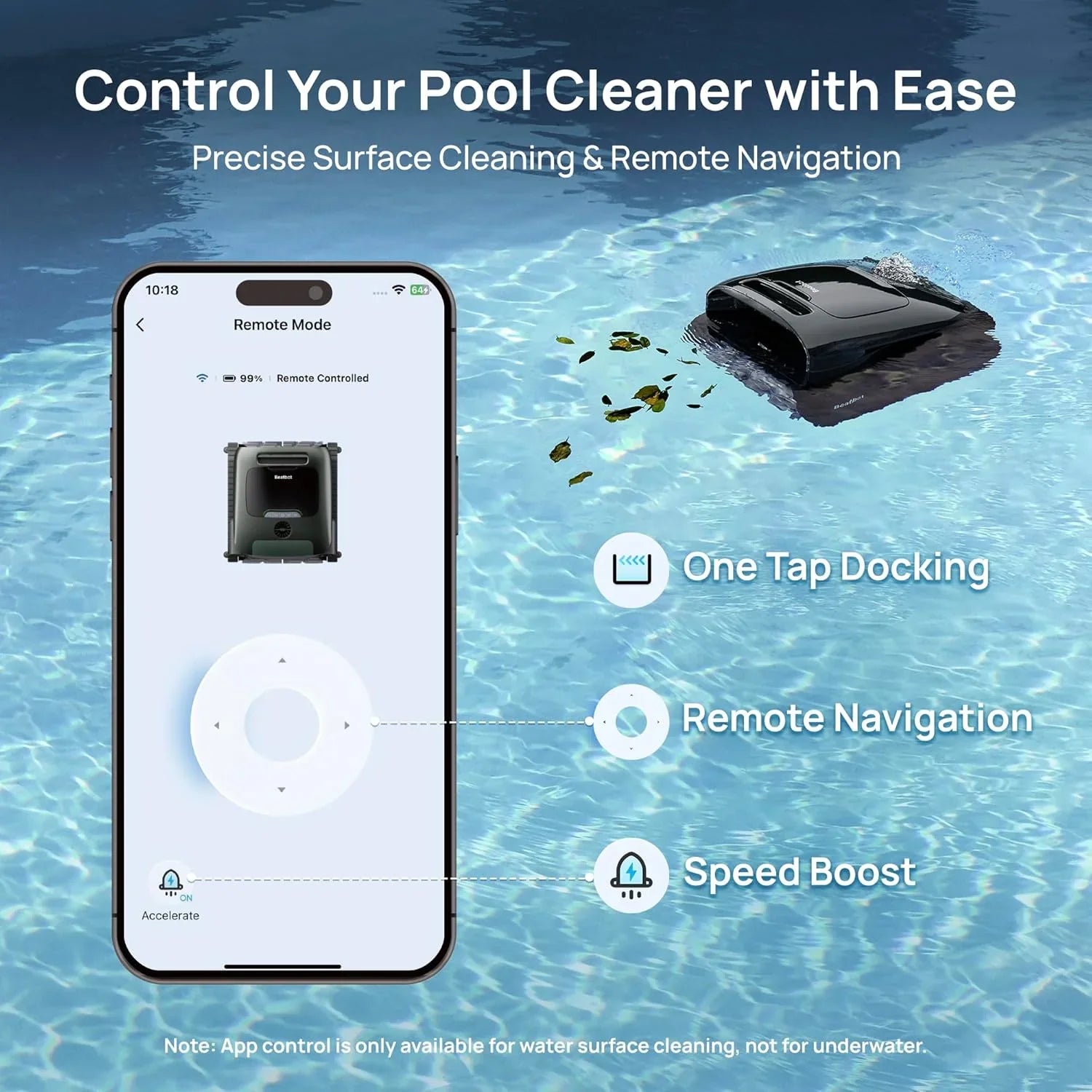 c3321638c26f1b3fa3cf6653af410a394ed50ec23005b01638d97446f077ae57 Vacuum - AquaSense 2 Pro Cordless Pool, Robot - Unmatched 5-in-1 Cleaning, Surface Parking, Skims Water Surface with APP Control, Water