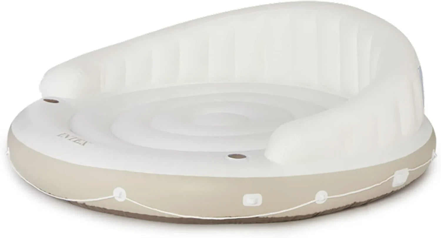 c6d5eb404f59ef79921b4304df3b01d9228bdc3a4c180c54958cde19605a3812-1 Canopy - 58292EP, Island Inflatable Pool Float - Comfortable Lounge Surface Built-in Cup Holders Detachable Sunshade 440lb Max Weight Capacity 78.5-inch X 59-inch