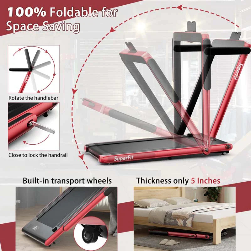 c7e3d97699e48f7b3321eebc87e089128574147cfa1f9cb4b707e1b1305d6d5d Treadmill - 2.5HP 2-in-1 Folding Under Desk, Featuring Speaker APP Remote Control - Portable Walking Jogging Machine for Home Gym Office