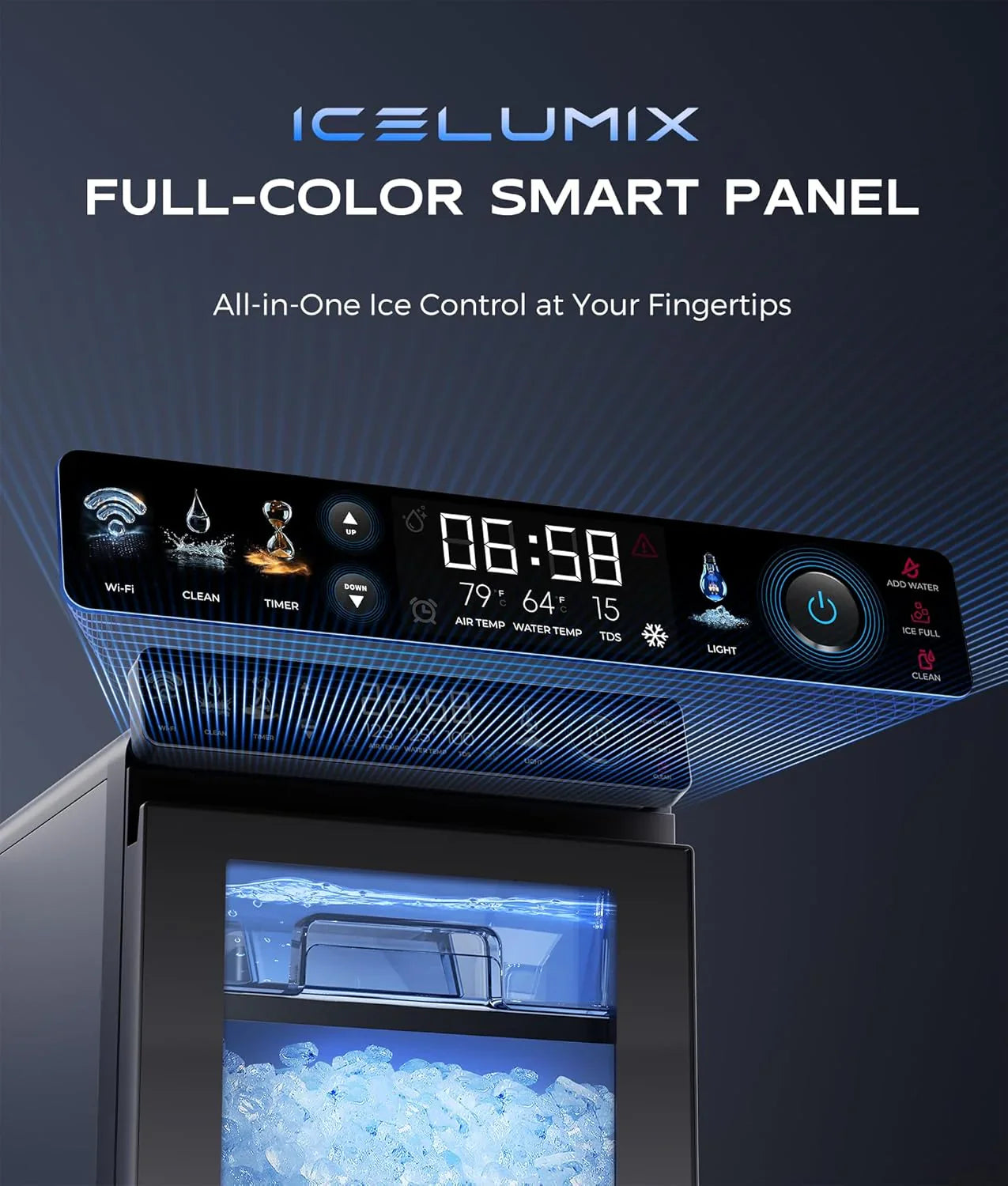 ccb2d883e350f179d267c985fb41e7e9a0bdf37530aaa45d16450092cf5c79a1 Ice Maker - Nugget, Countertop - Smart Pebble Ice Machine with APP Control, 44 lbs/24H Soft Pellet Chewable Ice with Self-cleaning, Stainless Steel