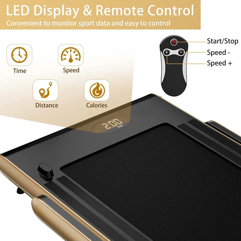 e00495d8ad502438c3e95a344cdf45b7425db0fcdcb14330b536efee4084aa5b Treadmill - 2.5HP 2-in-1 Folding Under Desk, Featuring Speaker APP Remote Control - Portable Walking Jogging Machine for Home Gym Office