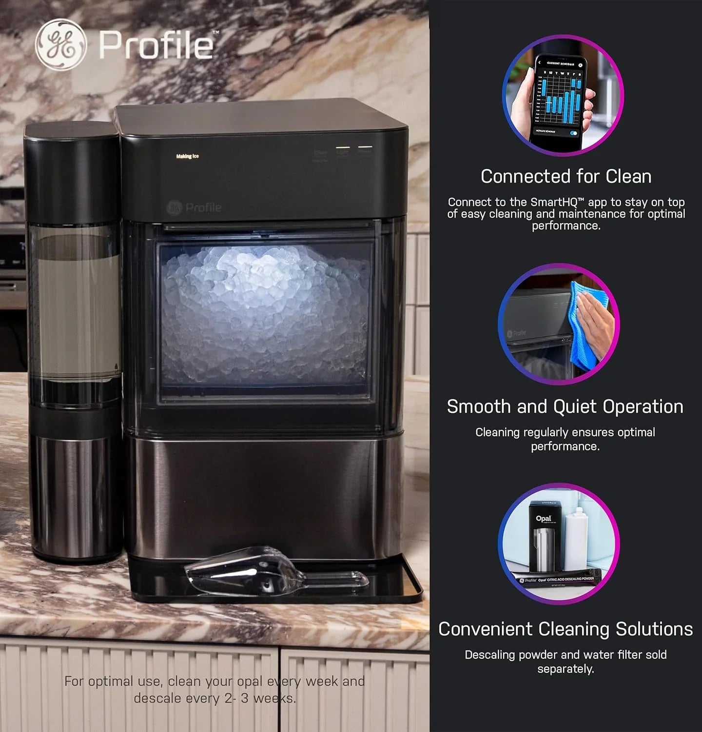 e5a87323936775aa3da35819e0a4d75ddfc956eea0c02d6bbe08eade66de699b Tank - Opal 2.0 XL with 1 Gallon - Chewable Crunchable Countertop Nugget Ice Maker, Scoop Included, 38 Lbs in 24 Hours, Pellet Ice Machine