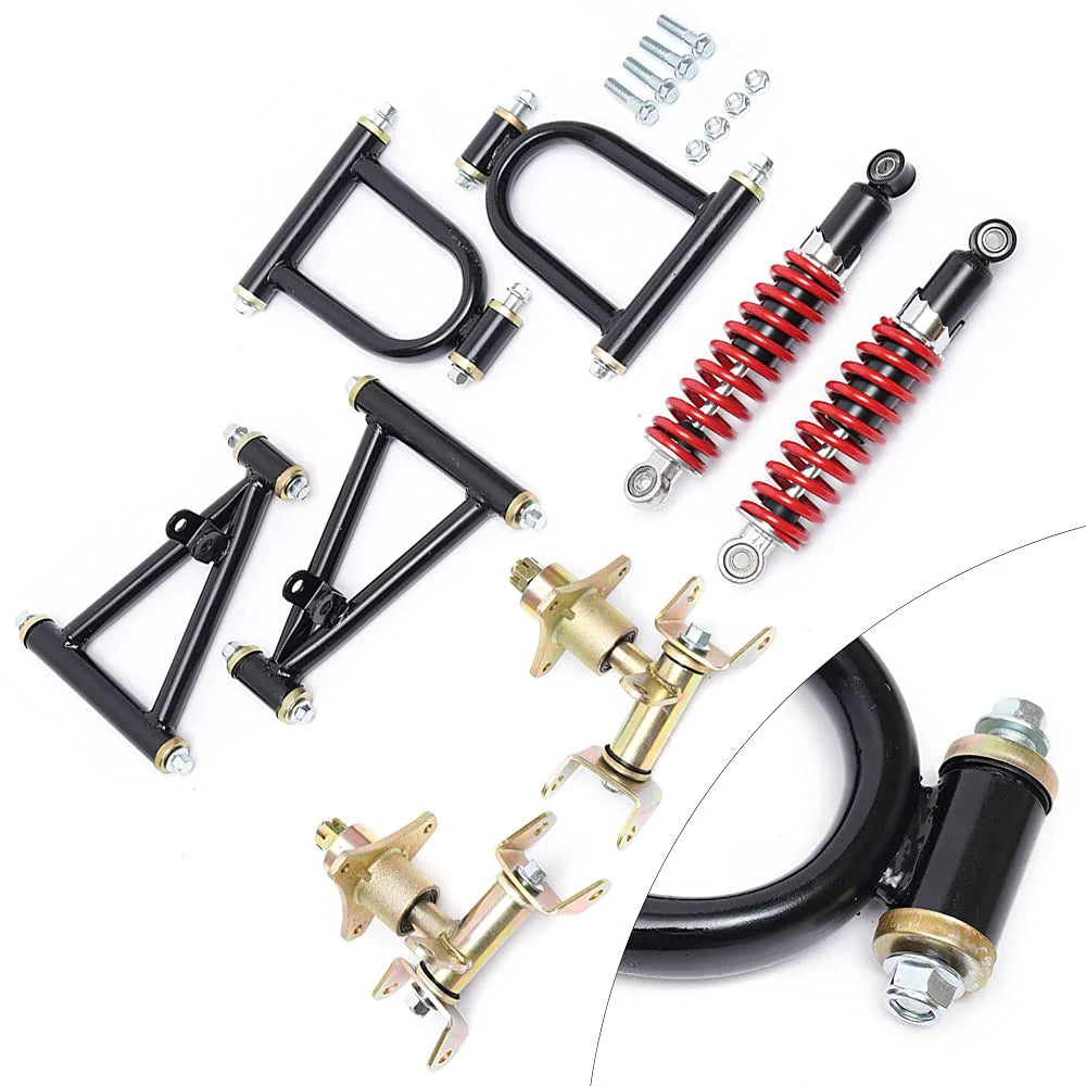 e825b573f5e7e5349cf8f8973be80dea7b90b3f38f650d9cfe28756953b3ca73 Set - 1, Front Suspension Swingarm Assembly Parts Fit - Designed for DIY Buggy Electric ATV Quad Bike Buggy Go Kart Parts