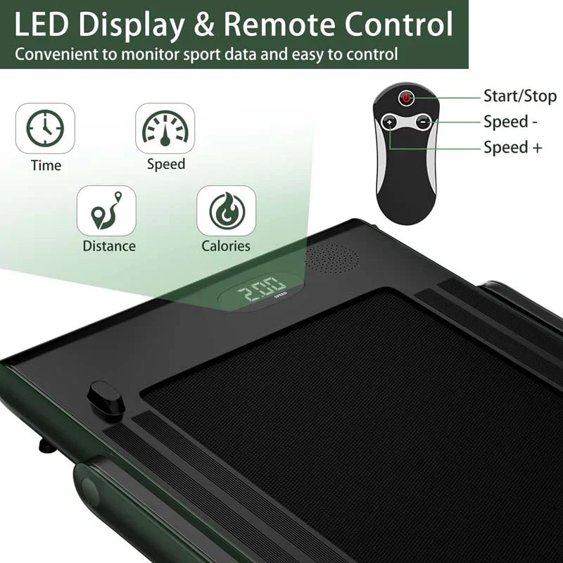 e8b65d8328362f00d22a4b081001c5701b2c2c8e99085686a3556c064842e554 Treadmill - 2.5HP 2-in-1 Folding Under Desk, Featuring Speaker APP Remote Control - Portable Walking Jogging Machine for Home Gym Office