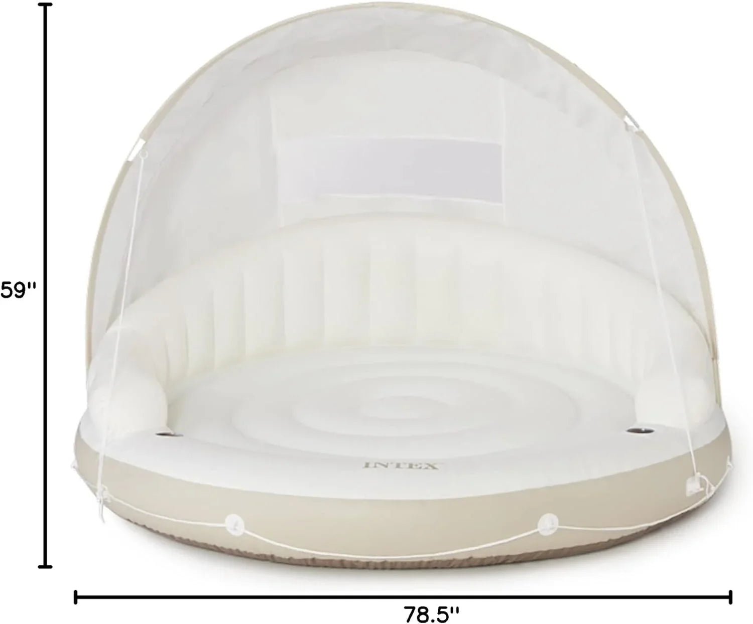 ebd4efdbdf4e0b554c18b988109715e5a008f459b2c3468f33449ee640784ed5 Canopy - 58292EP, Island Inflatable Pool Float - Comfortable Lounge Surface Built-in Cup Holders Detachable Sunshade 440lb Max Weight Capacity 78.5-inch X 59-inch
