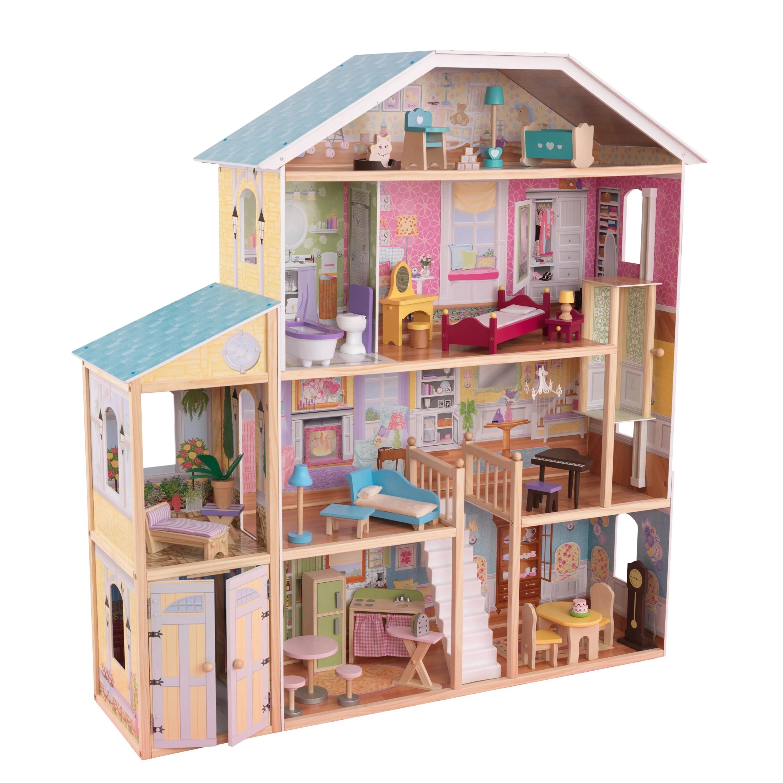 f71472453b1829f73e7f3c37b8d153a1b97462df1716a5be35745feb405ca8f1-scaled-1 Majestic Mansion drewniany Dollhouse z 34 akcesoria