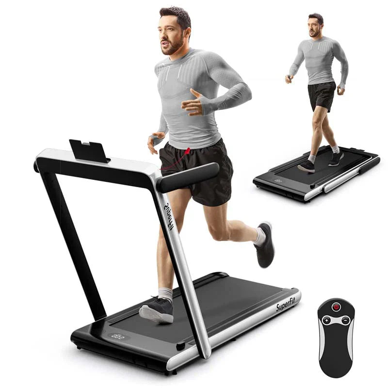 f7d59512125505464294d4100ec0ea4a7a8d0960ca2adc21a67bb4e138118f0c Treadmill - 2.5HP 2-in-1 Folding Under Desk, Featuring Speaker APP Remote Control - Portable Walking Jogging Machine for Home Gym Office