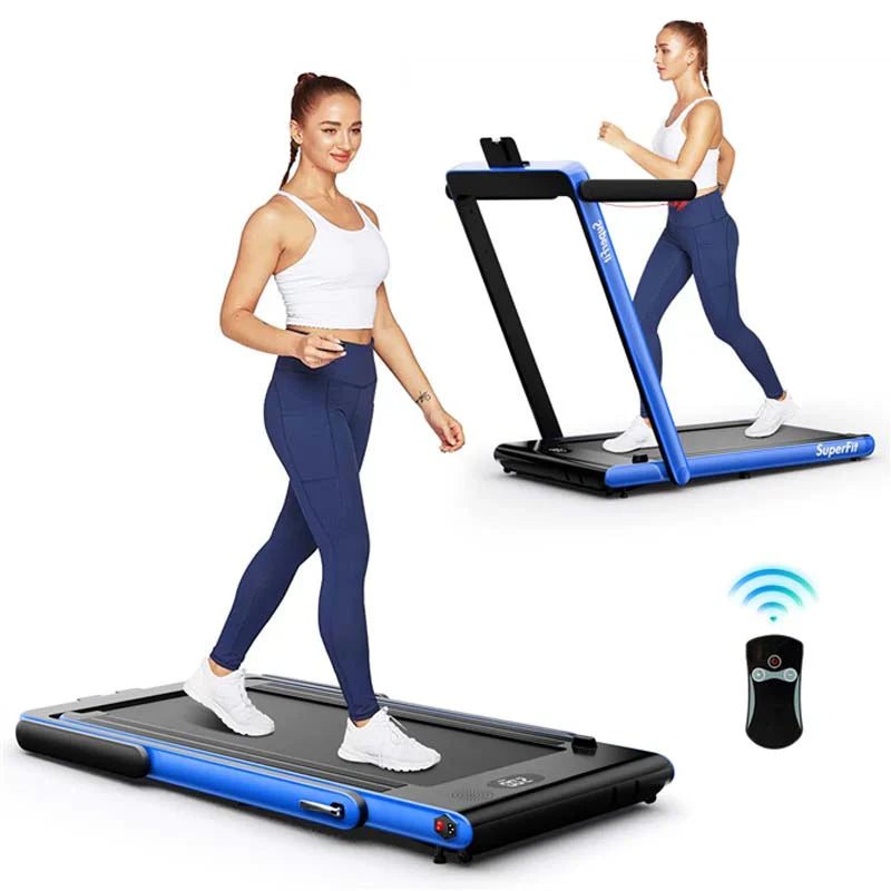 f81b92c8fc3e2c8d63294dfcbb8f46ea006b068ce63348c75f57dfc8ab0da53c Treadmill - 2.5HP 2-in-1 Folding Under Desk, Featuring Speaker APP Remote Control - Portable Walking Jogging Machine for Home Gym Office