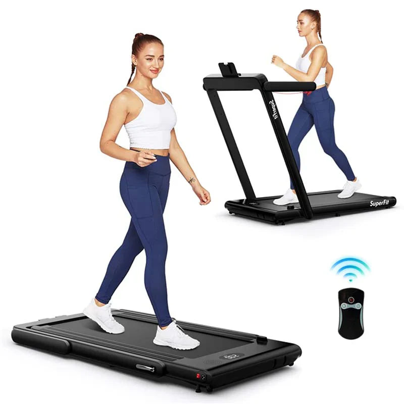 feddead95dcf5ddbcd21972970adfd97cada880dbe8ffb67c2aacd56b8d8080d Treadmill - 2.5HP 2-in-1 Folding Under Desk, Featuring Speaker APP Remote Control - Portable Walking Jogging Machine for Home Gym Office