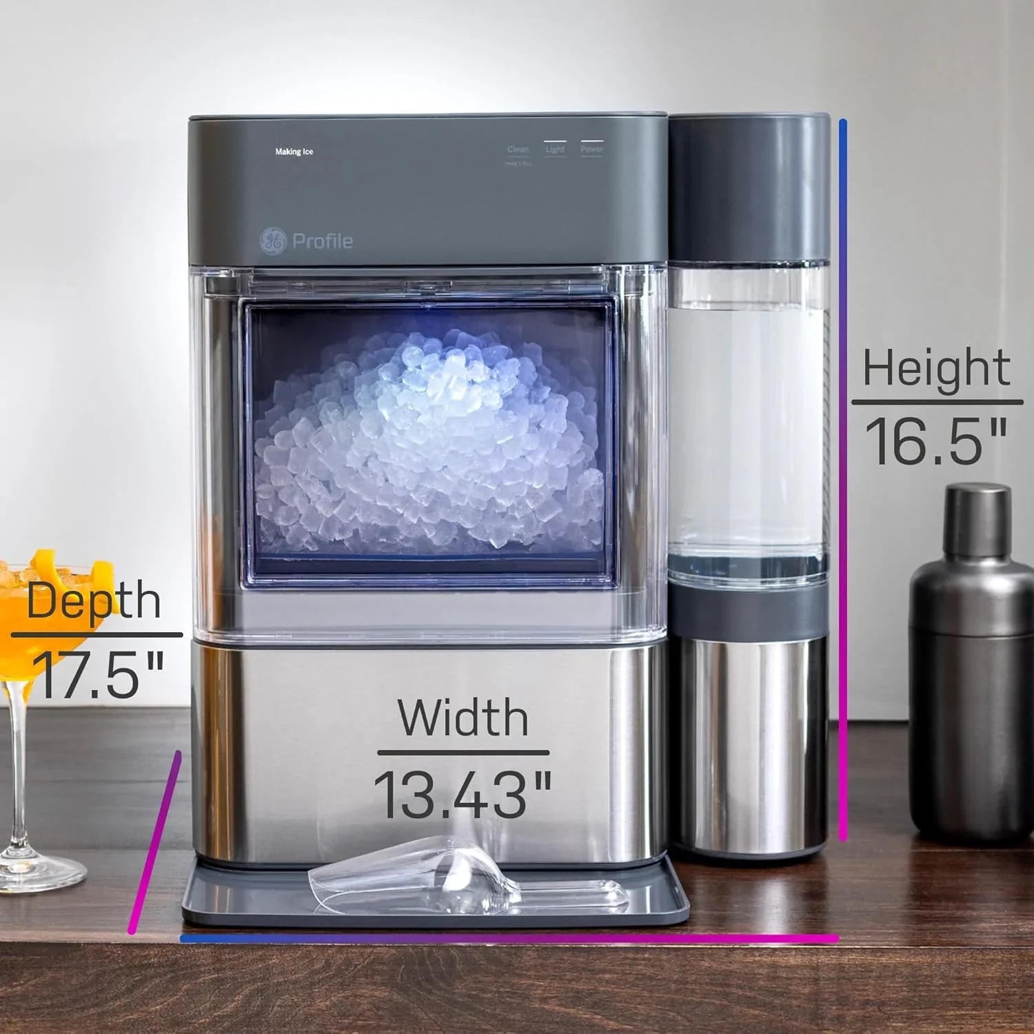 ff45846515c84a112c3bee8e85dacc0c351dc92730e1fd87ea6958cbf2f554ca-1 Tank - Opal 2.0 XL with 1 Gallon - Chewable Crunchable Countertop Nugget Ice Maker, Scoop Included, 38 Lbs in 24 Hours, Pellet Ice Machine